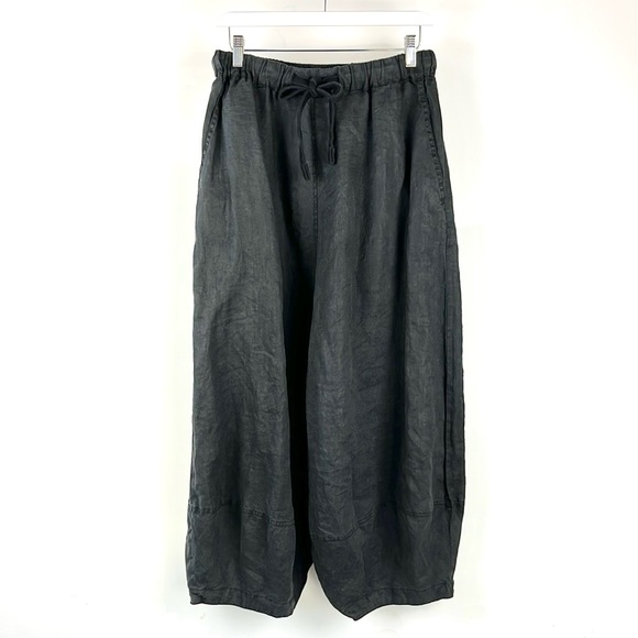 Rundholz Black Label Black Ramie Drawstring Harem Trousers - Picture 2 of 10